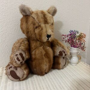 VINTAGE 1980s MINK high quality fur handmade artisan furrier Teddy Bear heirloom